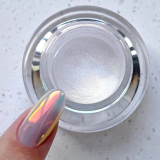 Pretty Diva Sunset Chrome Nail Powder, Memaid Unicorn Aurora iridescent Chrome Nail Powder, Super Glossy Mirror Effect Metallic Nail Chrome Powder Manicure Pigments for Nail Art Glitter (Sunset)