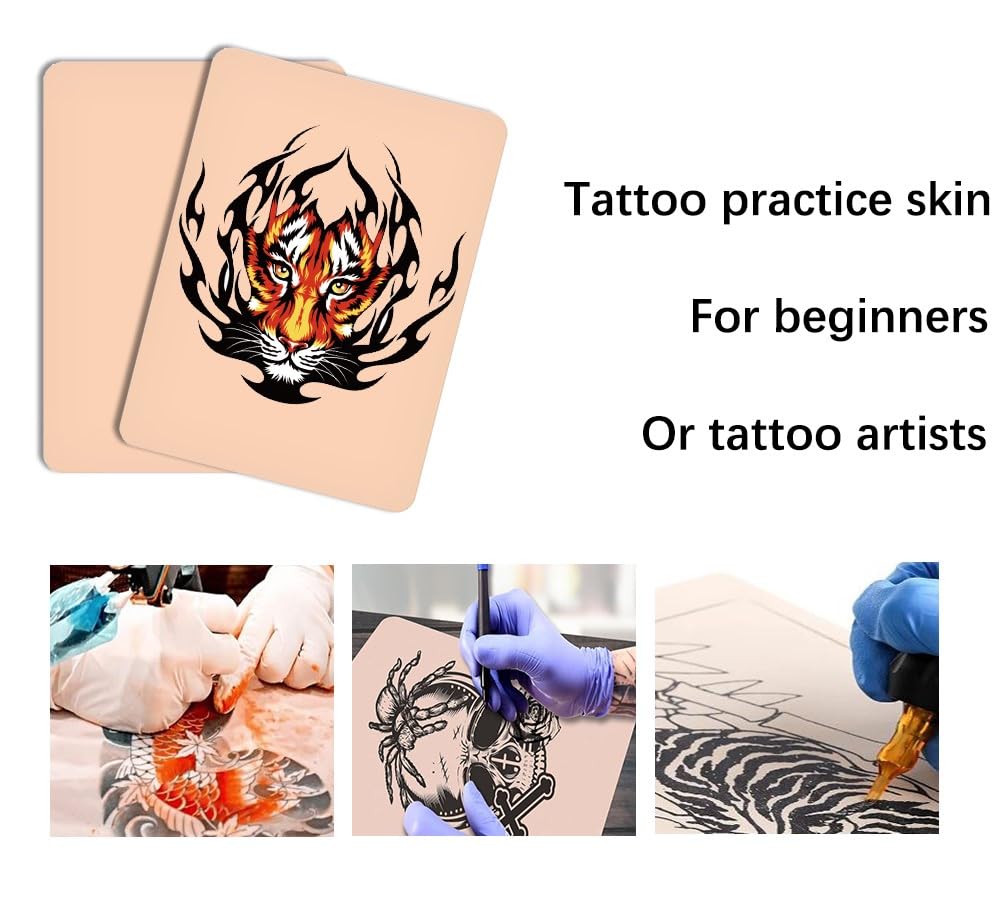 20Pcs Tattoo Practice Skin 3MM with Transfer Paper Kit- Gakonp 5pcs Fake Practice Skin 15pcs Tracing Paper 3mm Thick Tattoo Fake Skins Kit