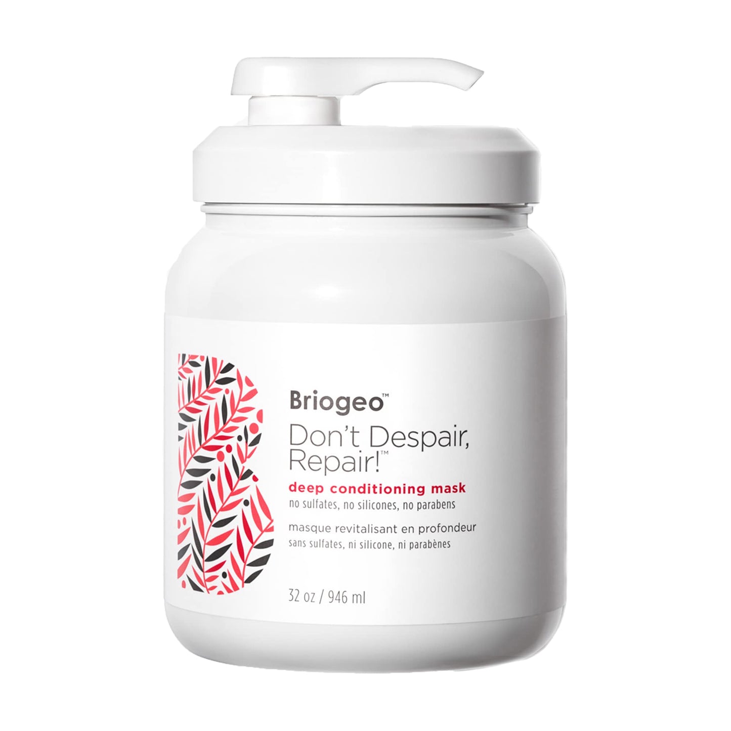Briogeo Don't Despair, Repair! Deep Conditioning Mask | Protein + Moisture Balance Conditioner for Dry, Damaged, Color-Treated Strands | Vegan & Cruelty-Free | 32 oz