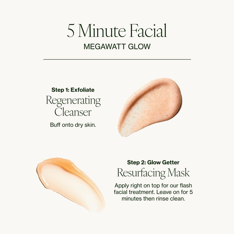 Tata Harper 5 Minute Facial Set, Best Sellers, Complete with Regenerating Cleanser & Resurfacing Mask, At Home Facial Set