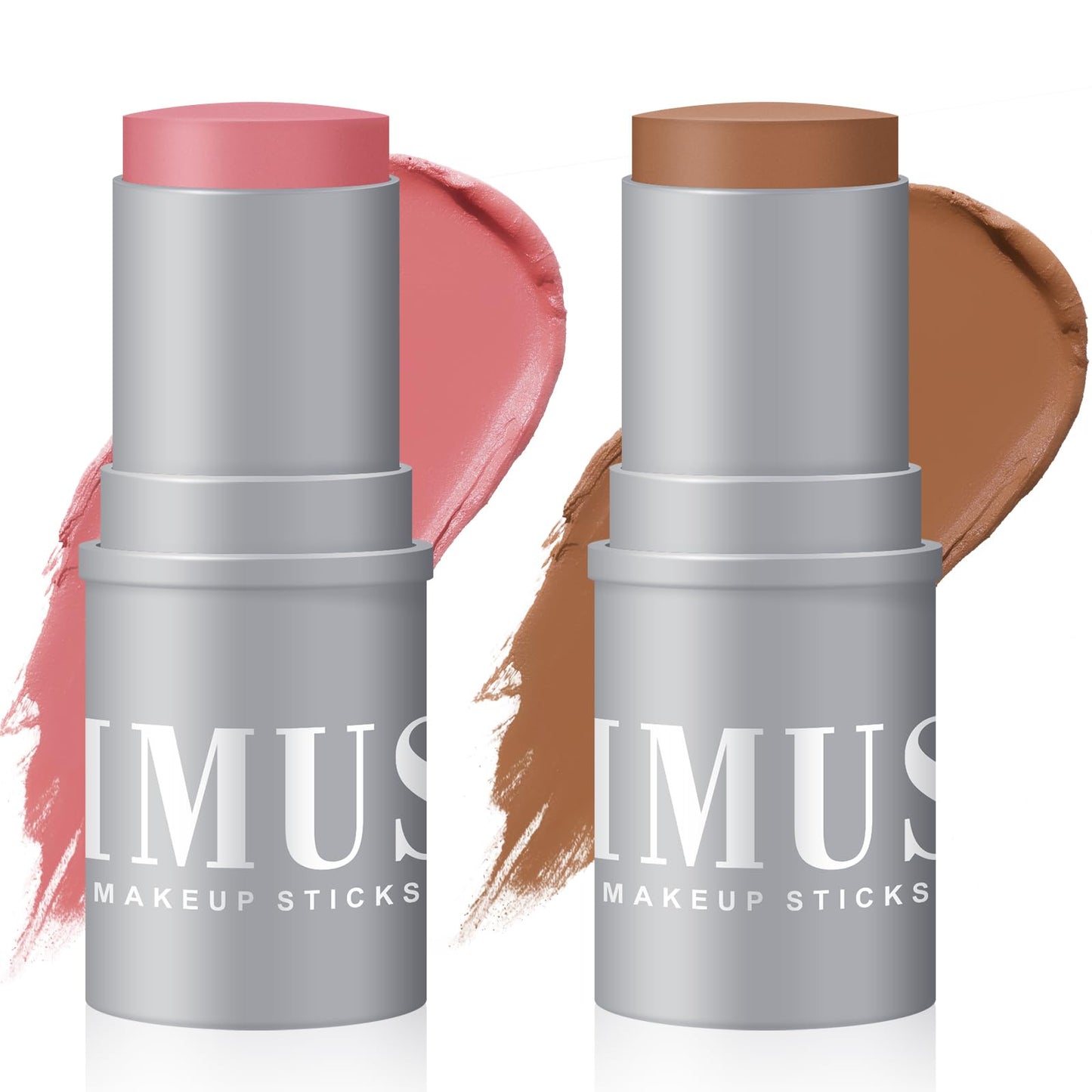 KIMUSE Cream Contour Stick Duo – 2-in-1 Cream Blush & Bronzer Shaping Stick, Highly Pigmented, Long Lasting Waterproof Formula, Lightweight & Blendable, Vegan Face Makeup Sticks for All Skin Tones