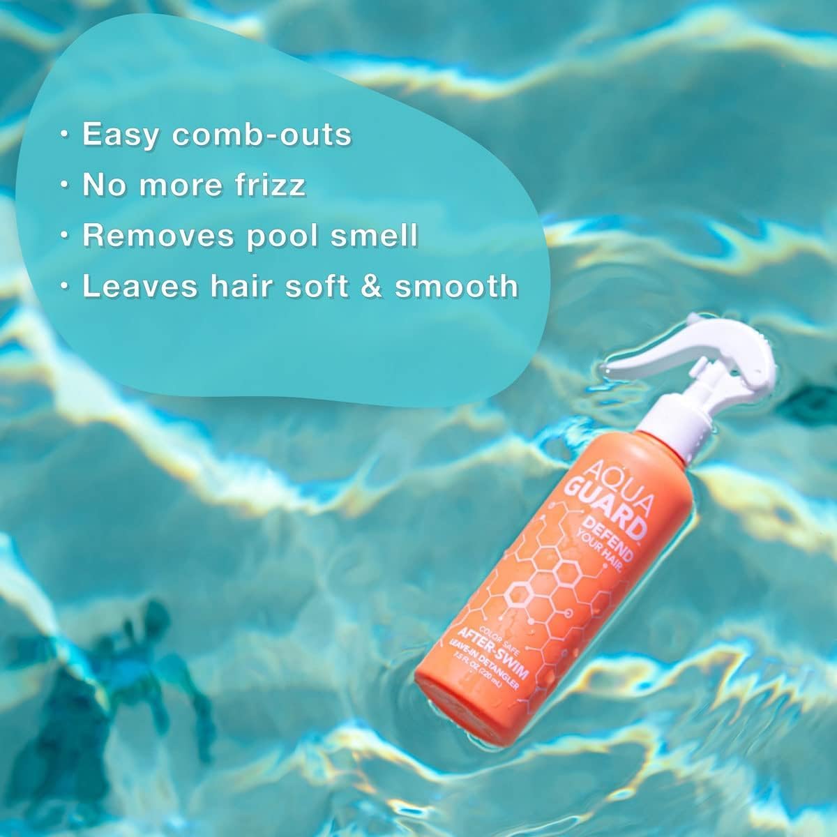 AQUA GUARD After-Swim UV Leave-In Detangler – Quick & Easy Detangling After Every Swim – Paraben & Gluten Free, Vegan, Color Safe