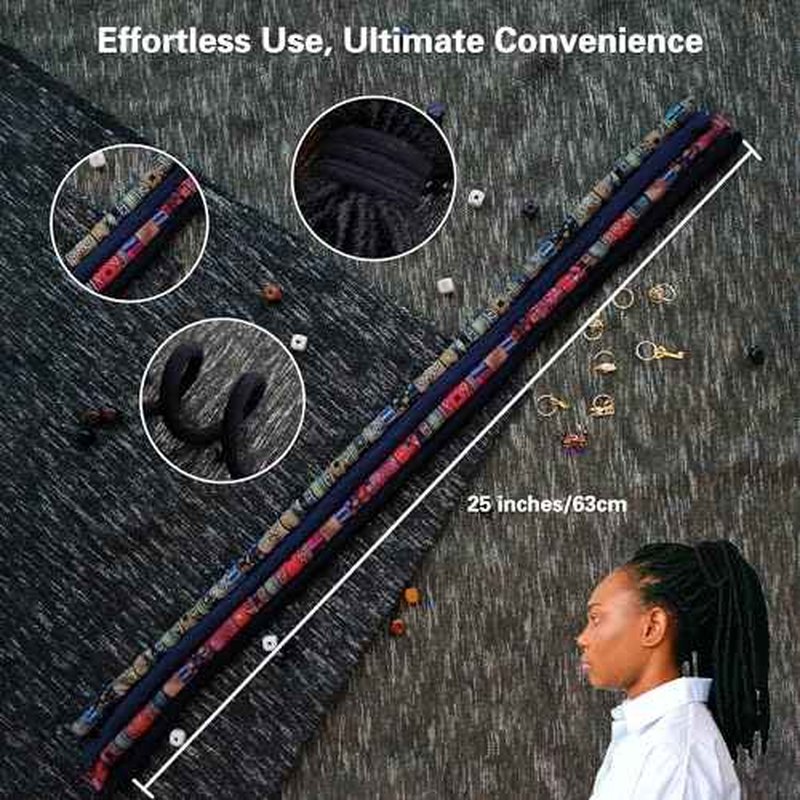 4 Pieces Spiral Lock Hair Tie Dreadlock Hair Tie for Women and Men Braids Dreadlock Accessories Colorful Dread Ties for Braids Loc Thick Curly Hair (Multi)