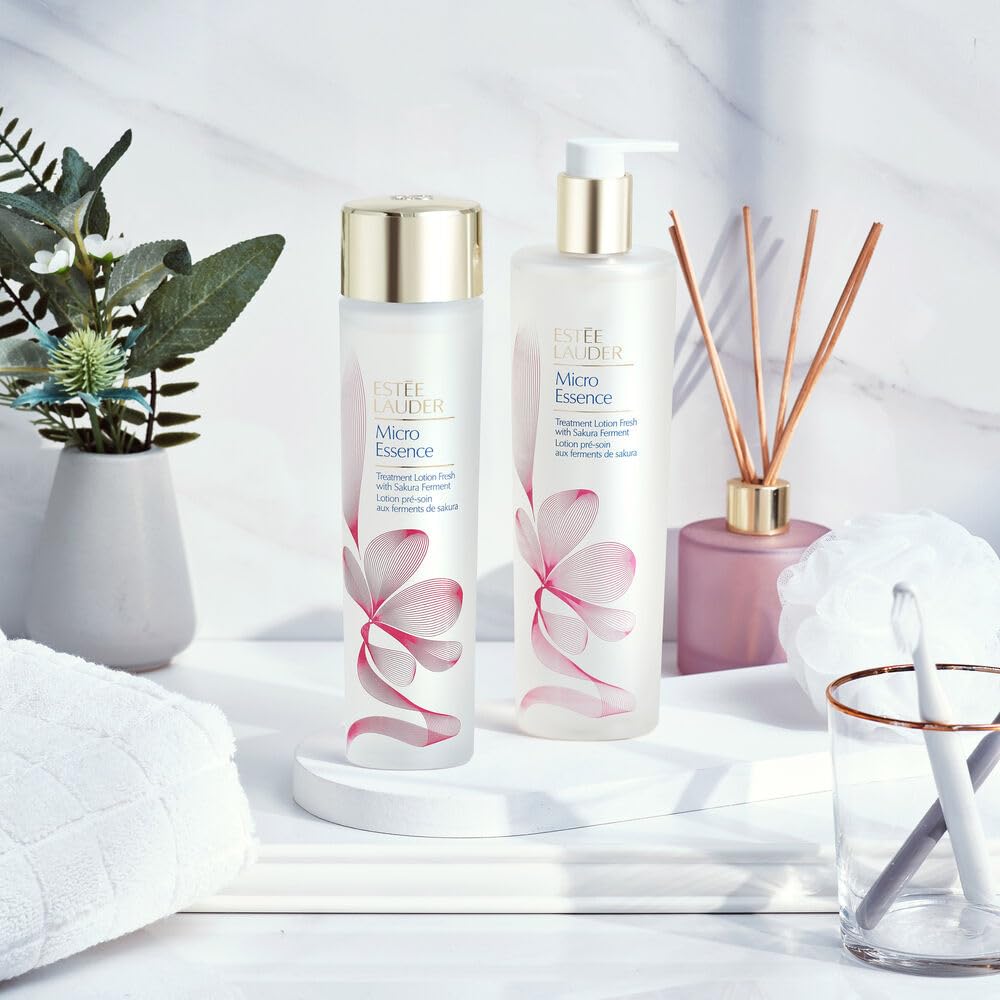 Estée Lauder Micro Essence Treatment Lotion Toner Fresh with Sakura Ferment | Hydrating & Soothing + Skin Barrier Repair, Travel Size, 1 Fl Oz