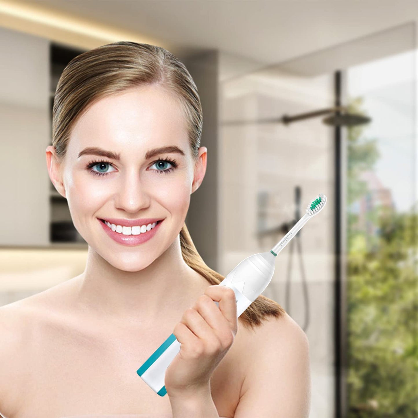 Guhiwuk Replacement Toothbrush Heads Compatible with Philips Sonicare E-Series, Essence, Advance, CleanCare, Elite and Xtreme Screw-on Electric Phillips Brush Handles, 6 Pack