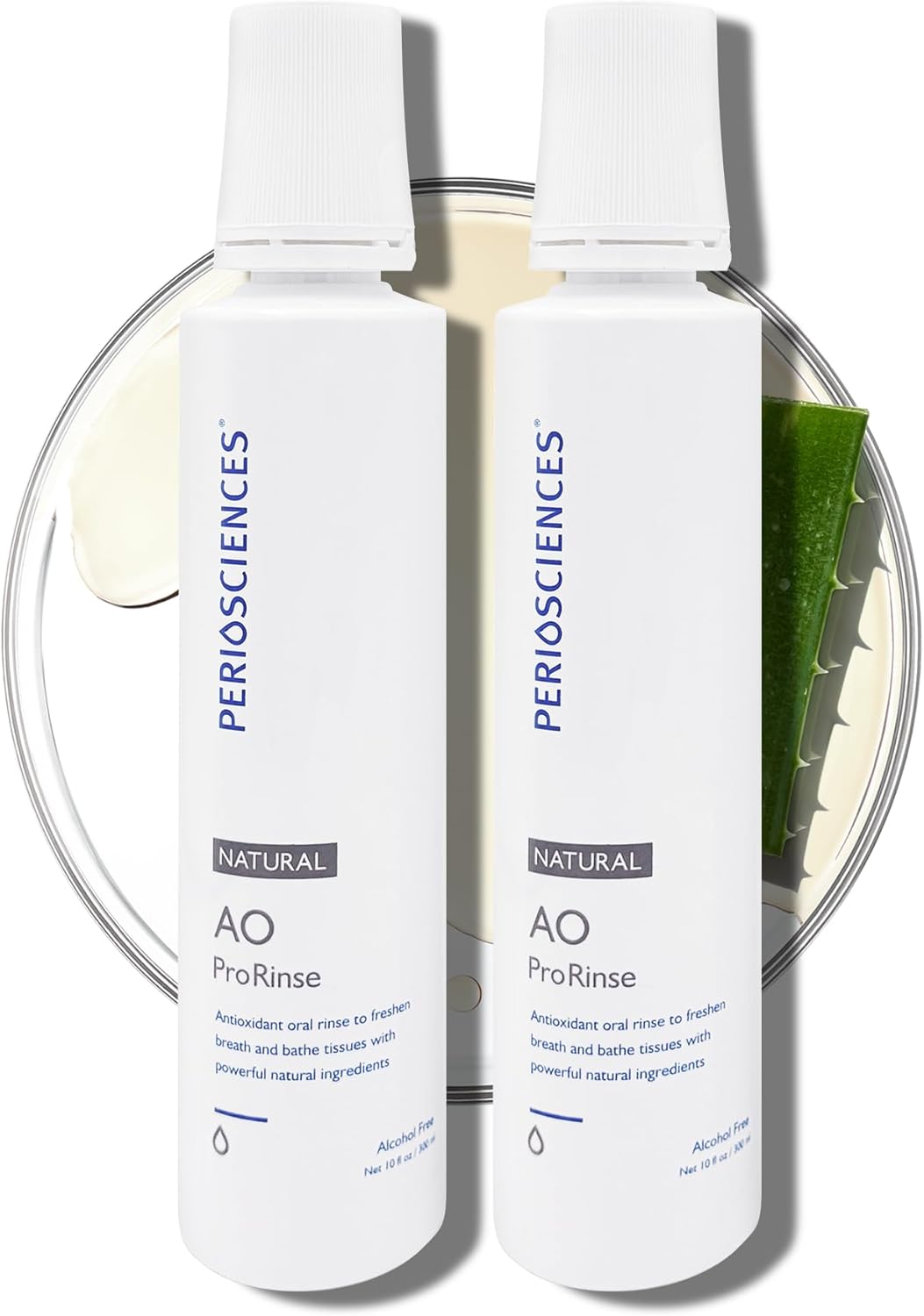 PerioSciences Natural Mouthwash Rinse - Mint Anti-Cavity Oral Care | Dry Mouth & Plaque Remover - Pack of 2