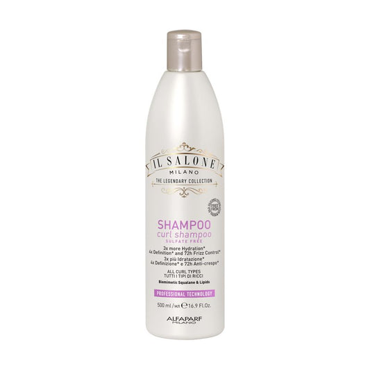 Il Salone Milano Professional Curl Hydration Shampoo - Moisturizes, Defines, Controls Frizz - Sulfate Free Shampoo for All Curl Types - Repairs and Protects - (16.9 fl oz / 500ml)