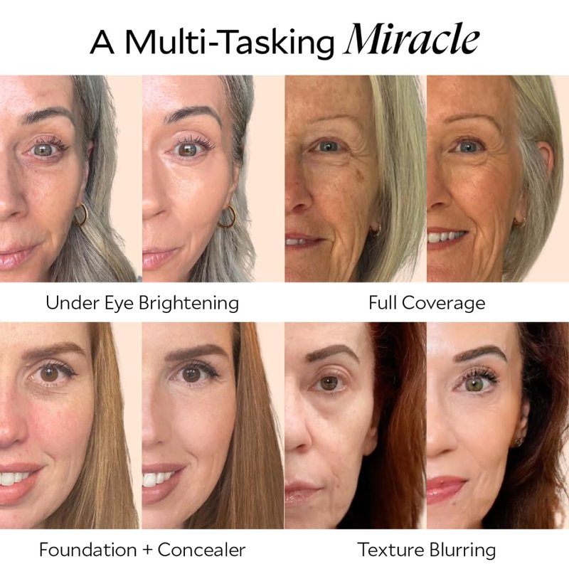 Luxury Concealer & Foundation - Anti-Aging Full Coverage for Dark Circles, Wrinkles & Fine Lines | Neutral Beige, 0.5 FL. OZ.