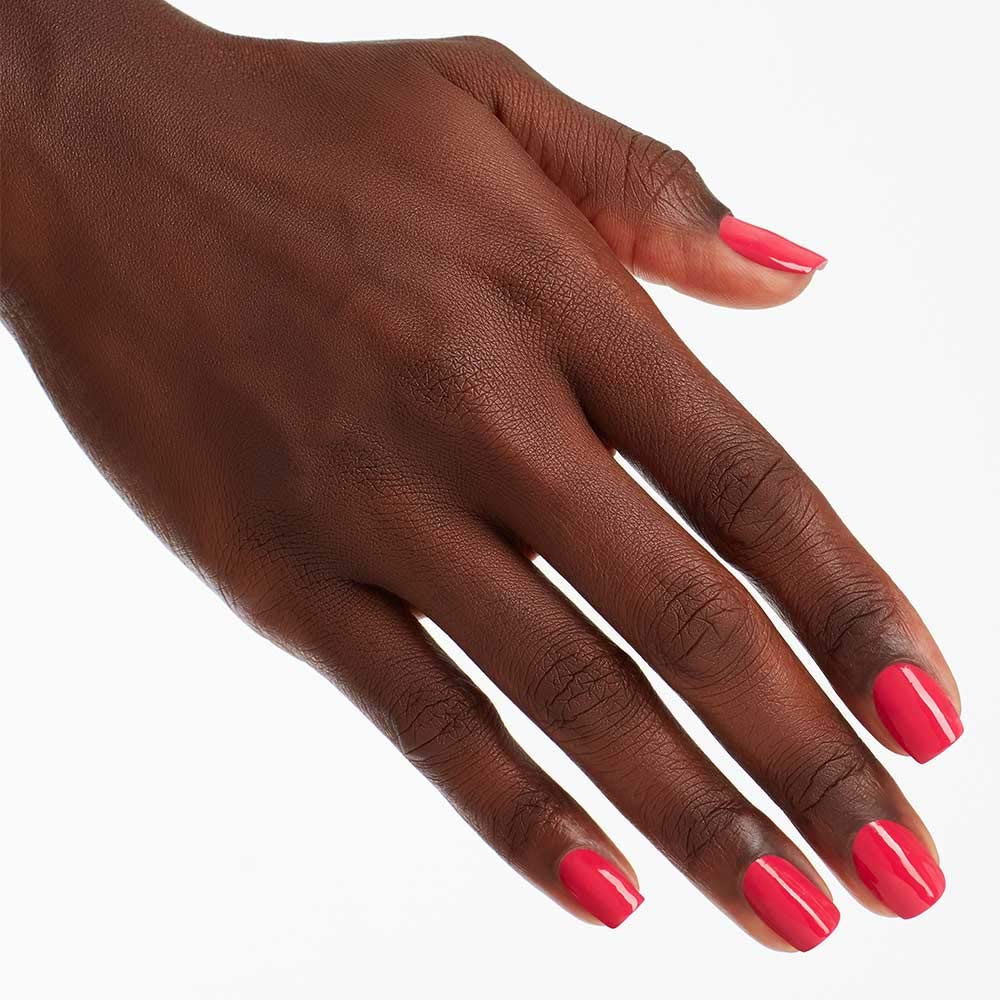 OPI Nail Lacquer Charged Up Cherry | Opaque Bright Pink Crème Chip Resistant Nail Polish | Fast Drying, Streak Free