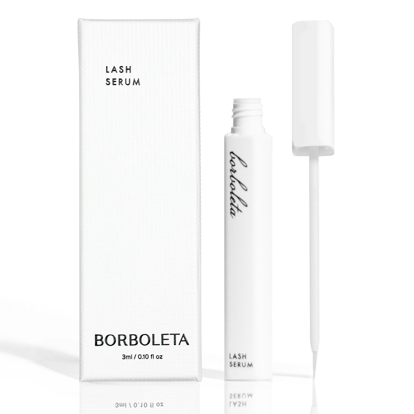 Borboleta Lash Serum, Eyelash Serum for Longer, Thicker, and Fuller Looking Natural Eyelashes, (Full Size, 3 Month Supply)