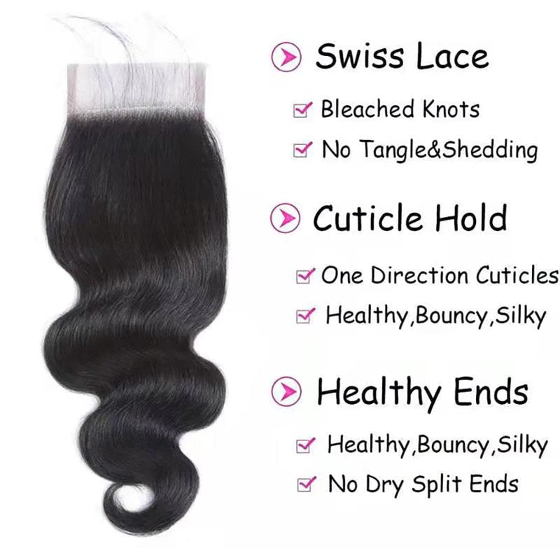 OLFORY 5X5 HD Lace Closure Human Hair 5X5 Lace Closure Free Part Body Wave Closure 12A Brazilian Virgin Human Hair Body Wave Closure Top Swiss Lace Closure