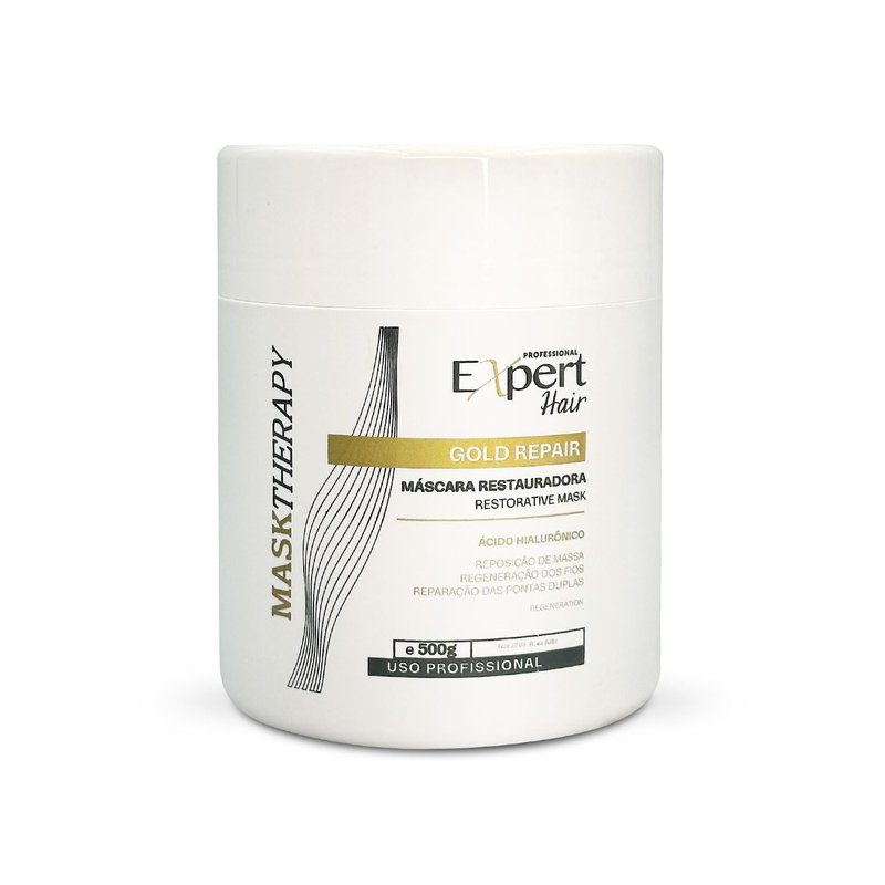 Expert Hair Gold Restorative Hyaluronic Acid Mask - Repair Damaged Hair, Combat Dryness & Frizz | 500g/17.6 Fl Oz