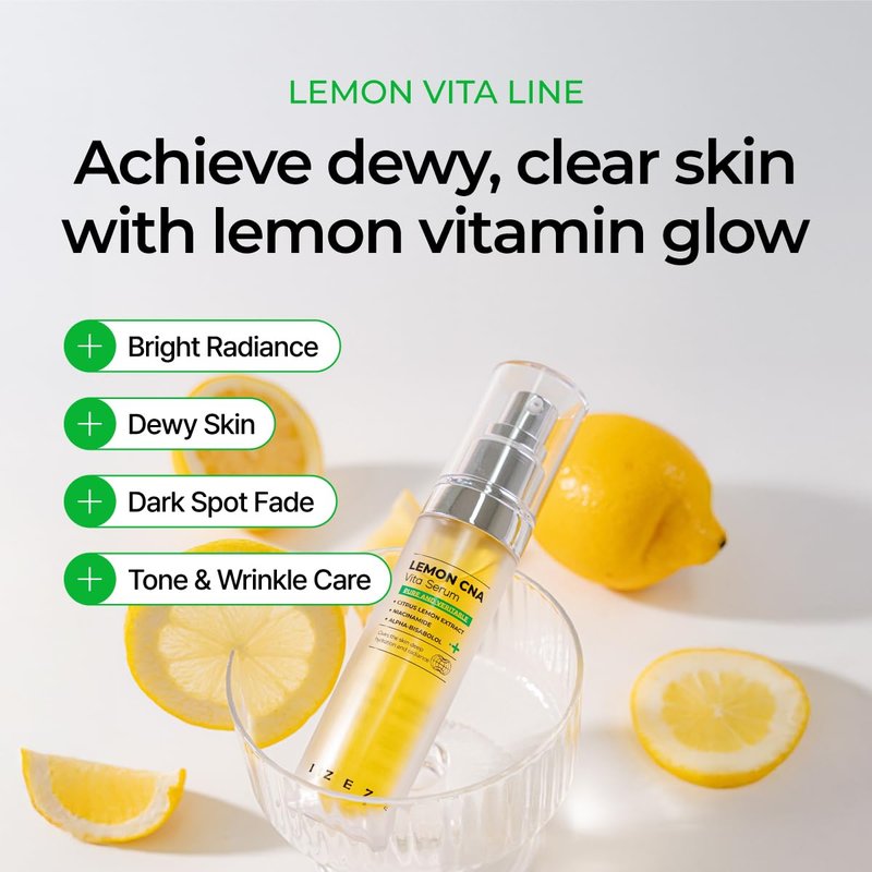 IZEZE Lemon CNA Vita Serum - Dark Spot Correcting Niacinamide & Vitamin C | 1.01 fl. oz, Brightening Korean Skincare