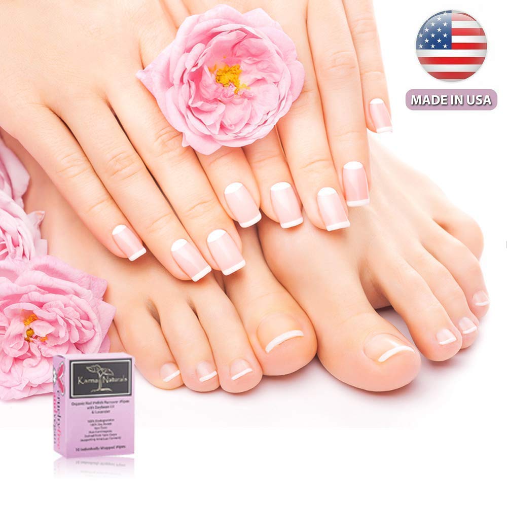 Karma Nail Polish Remover Wipes and Natural Soybean Lavender Remover Nontoxic Vegan Cruelty Free