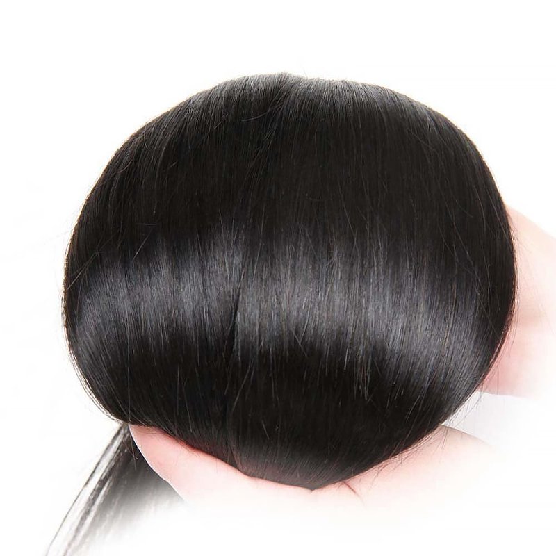 Straight Human Hair Bundles 24 Inch Straight Single Bundle #1B Natural Black Human Hair Unprocessed Native Virgin Hair 100g Total Double Weft Weave Crochet Human Hair Extensions for Women