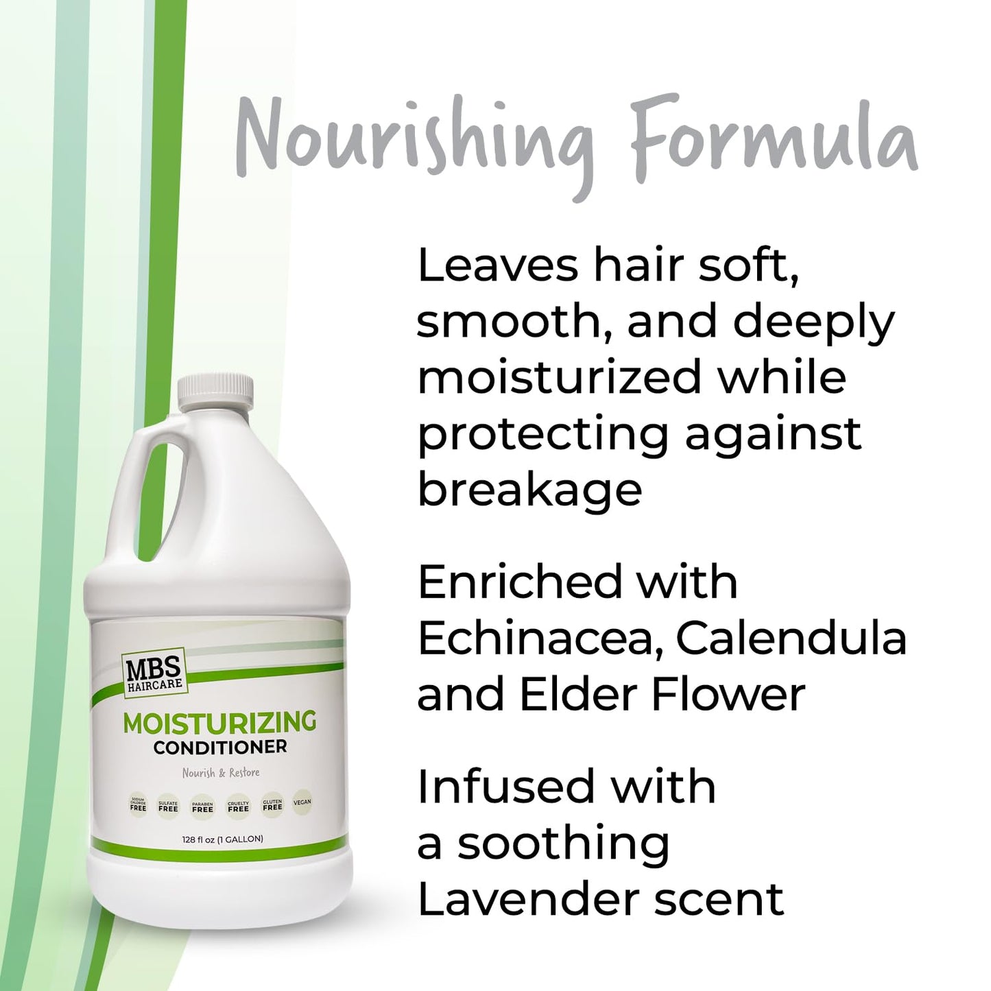 MBS Haircare Professional Gallon Moisturizing Conditioner – Sulfate-Free, Vegan Hair Repair with Botanicals & Lavender