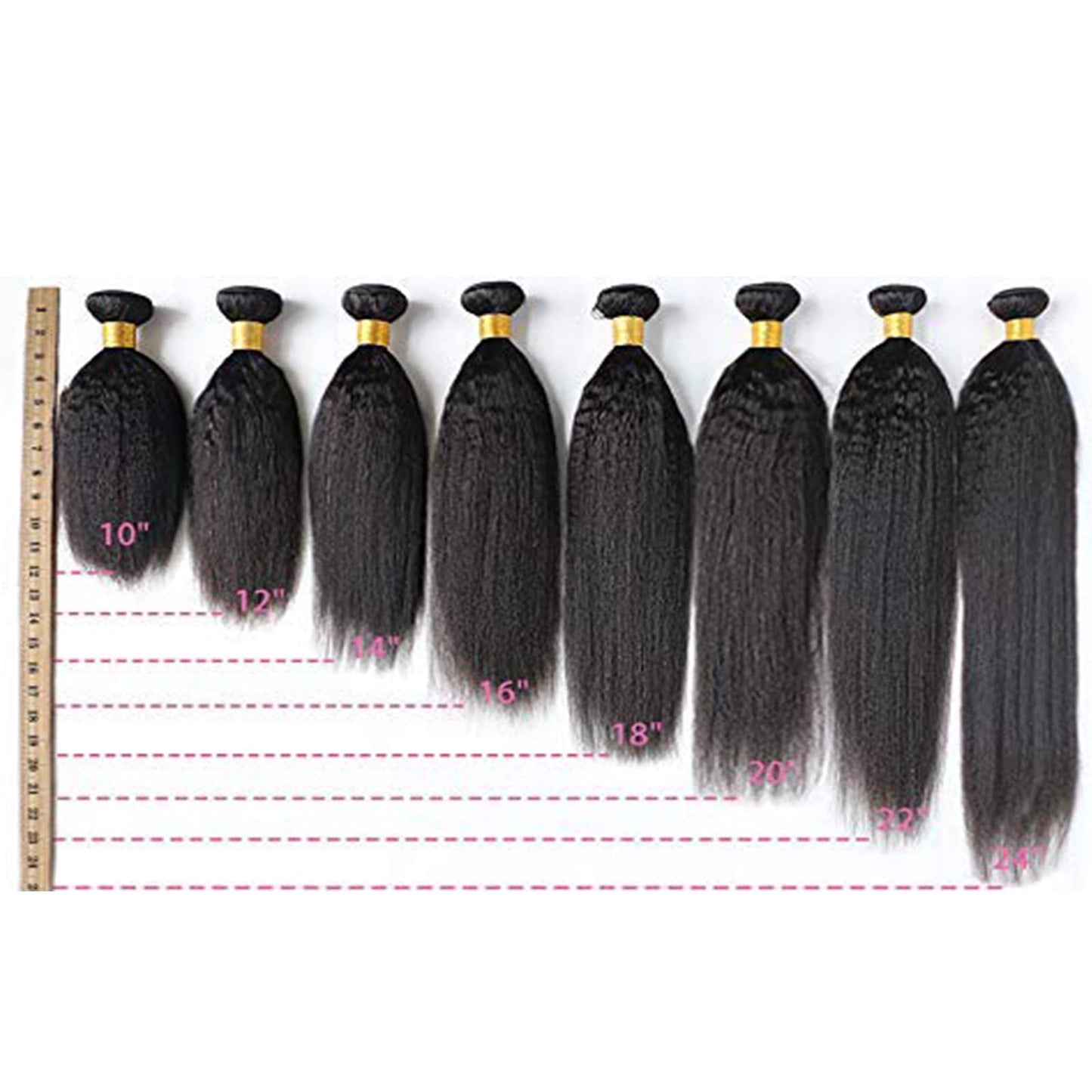DAIMER Kinky Straight Human Hair Weave Unprocessed Virgin Hair Brazilian Yaki Straight Bundle Human Hair Weft Real Hair Extensions 16 Inch Natural Color