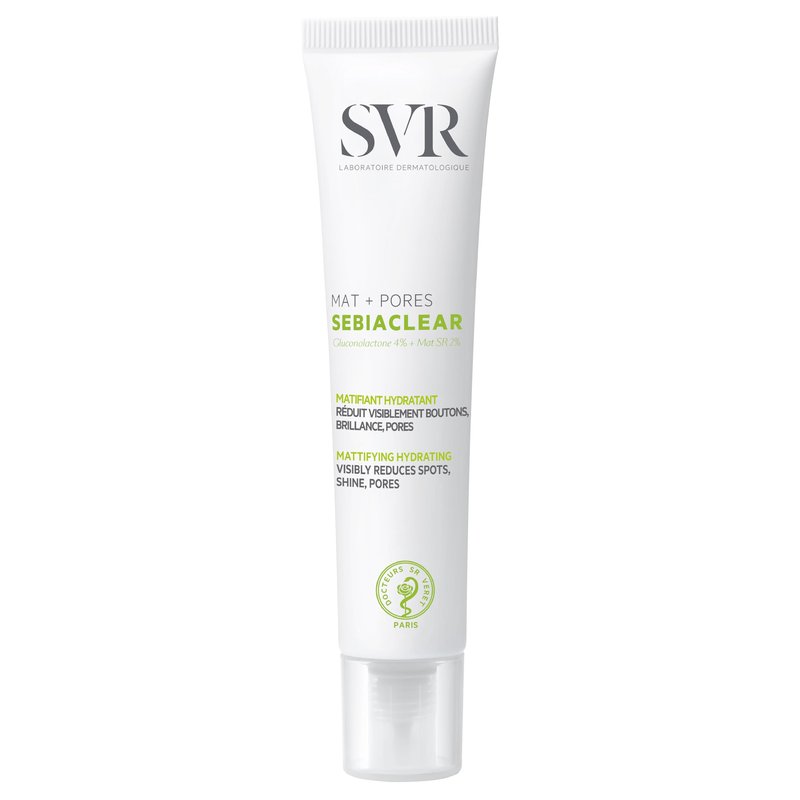 SVR - Sebiaclear Mat + Pores - Oil-Free Daily Matte Moisturizer with Salicylic Acid & Niacinamide - For Oily, Combination, and Sensitive Skin - Reduces Visible Pores - Dermatologically Tested - 40ml