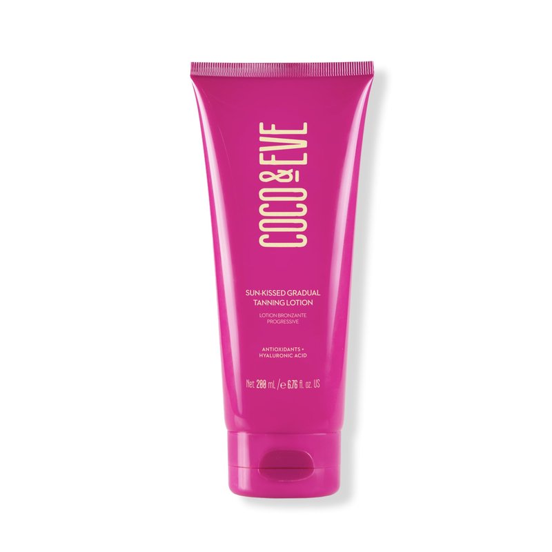 Coco & Eve Gradual Tanning Lotion - Streak-Free Hydrating Sunless Self Tanner, Fast-Drying Buildable Natural Glow, Infused with Moisturizing Hyaluronic Acid, Vegan, Cruelty Free | 6.76 Fl Oz