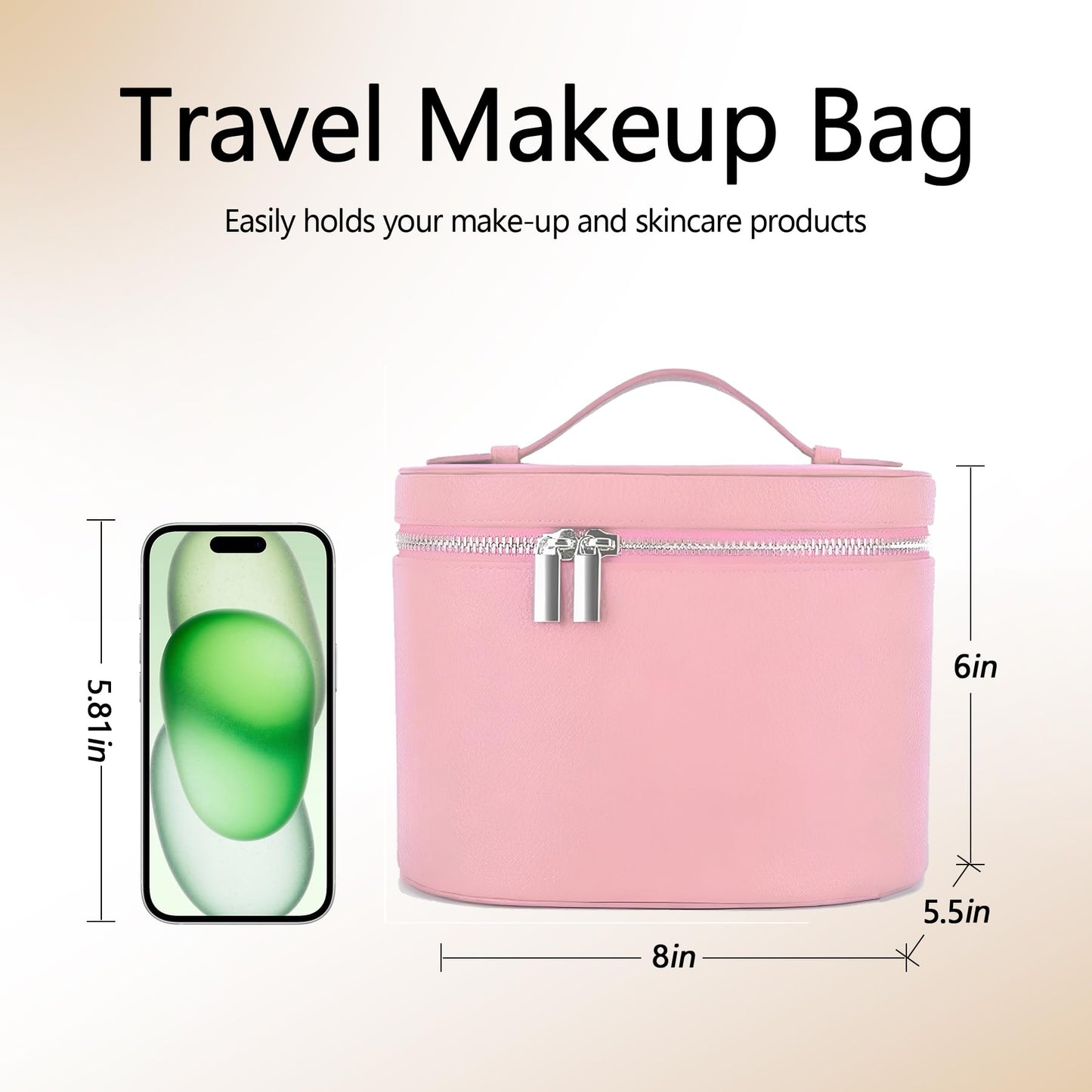 OTozuo Upgrade Makeup Bag Travel Toiletry Bag Portable Cosmetic Makeup Organizer Bag Detachable Compartments (Brown-retro vibes style)