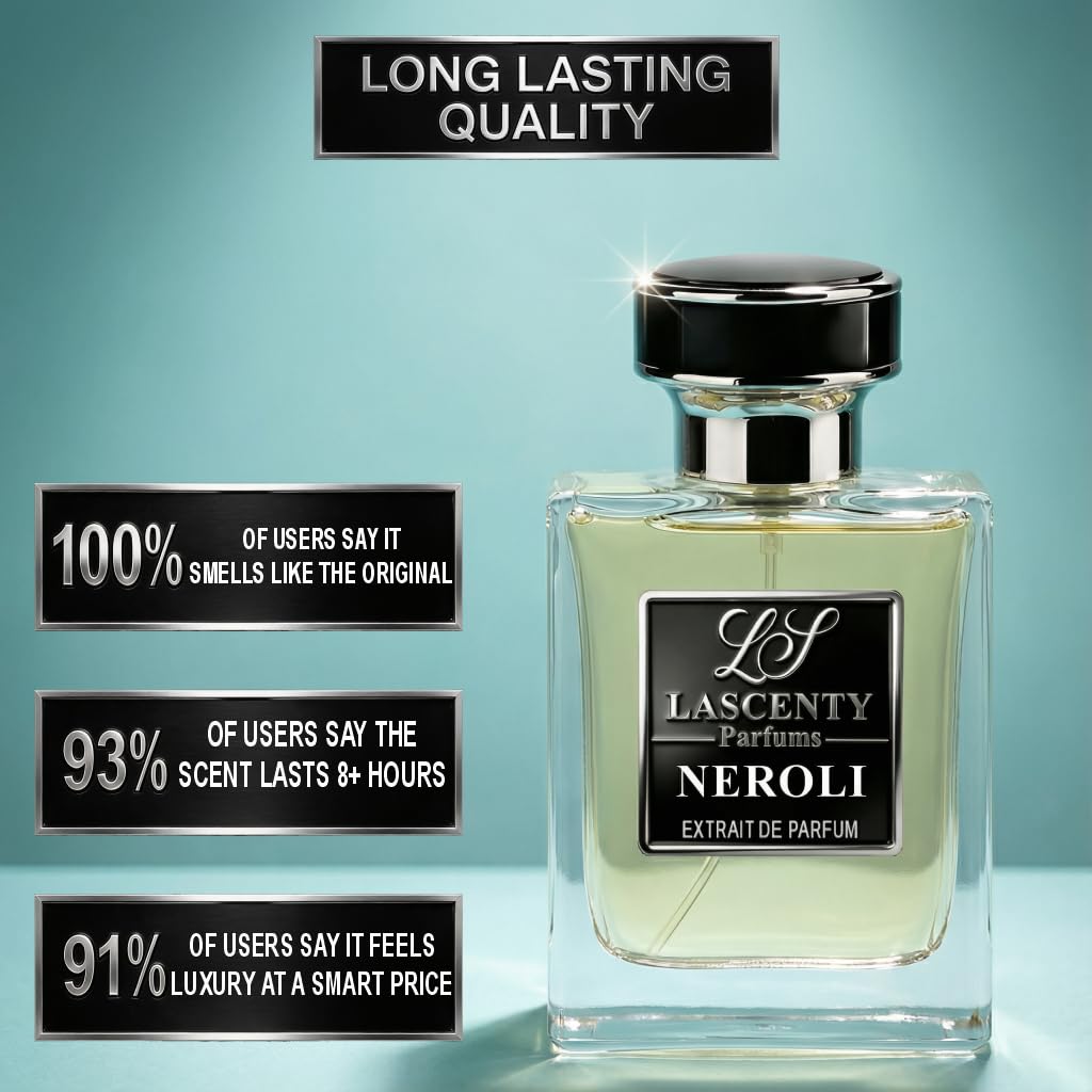 LaScenty NEROLI Inspired by Neroli Portofino, Fresh Citrus Floral Perfume and Cologne for Men and Women, Long Lasting Intense Fragrance with Strong High Projection, 50 ml EDP