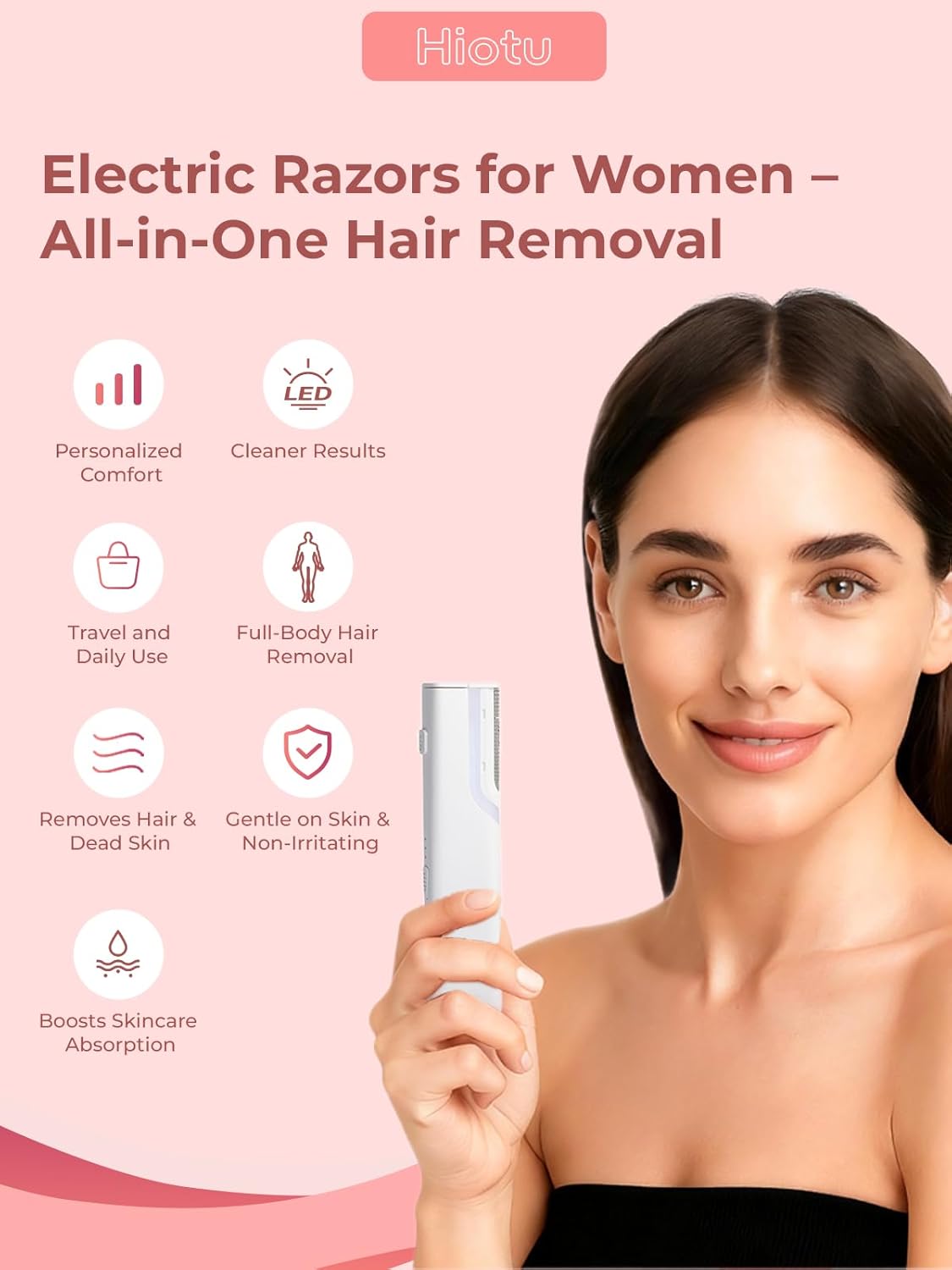 Dermaplane Facial Razor - Electric 3-Speed Sonic Hair Removal Tool with LED Light | USB-C Rechargeable, 5 Replacement Heads