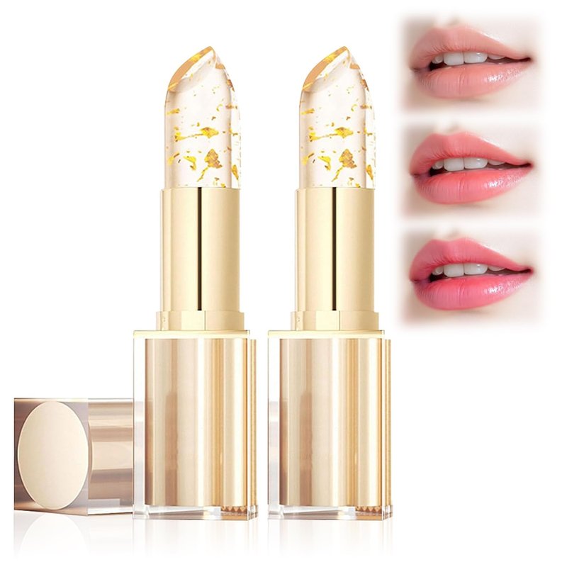 Color Changing Lipstick - Transferproof Gold Foil Crystal Formula | Moisturizing Glossy Shine for Women
