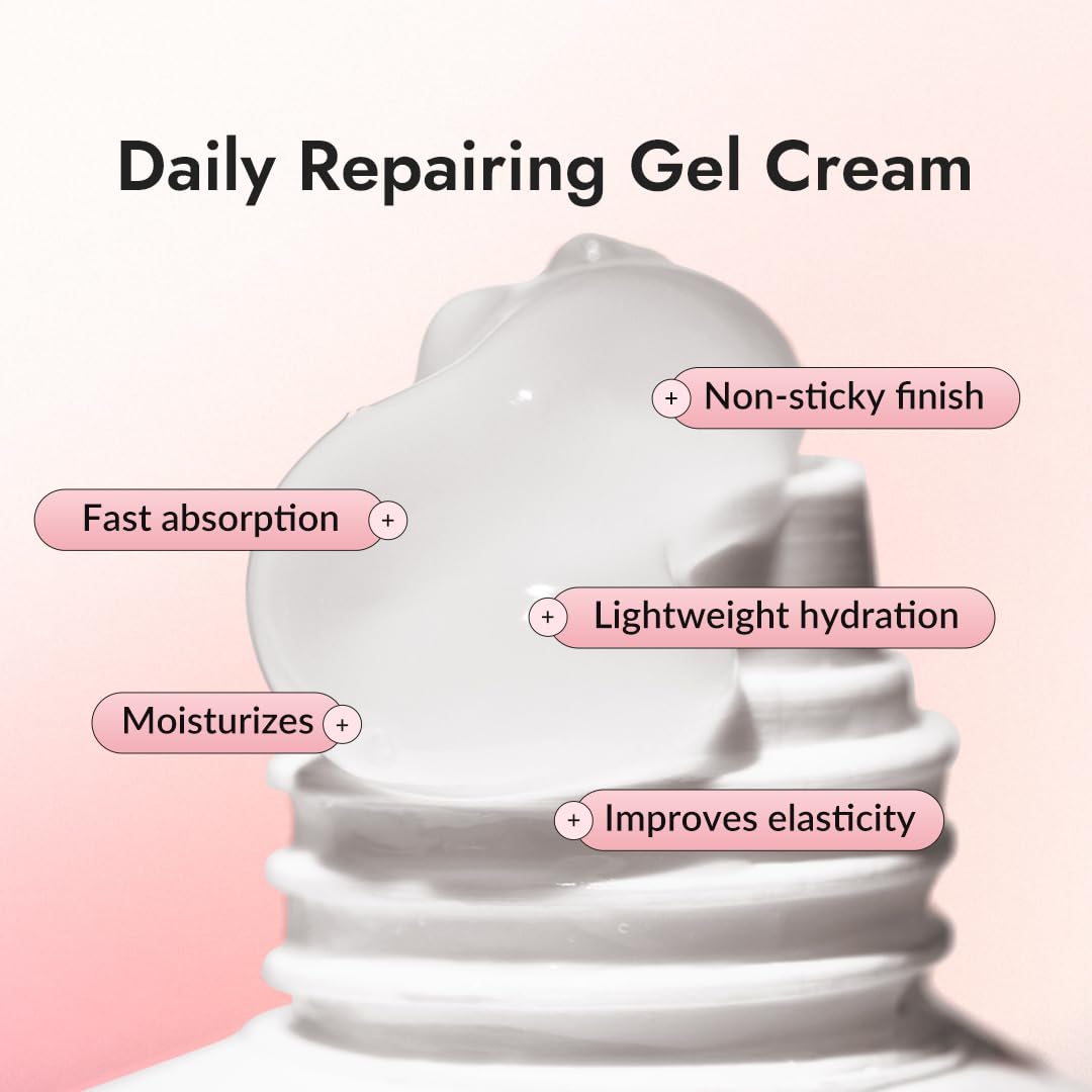 MIZON Set of Two Snail Recovery Gel Cream Snail Mucin with Peptides and Niacinamide for Fine Lines Skin Elasticity Moisture Fragrance-Free Korean Skincare(45ml 1.52 fl.oz -Pack of 2)