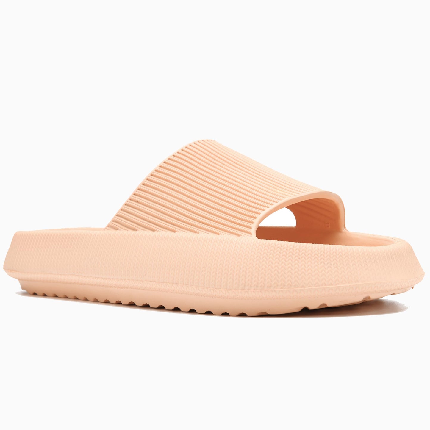 rosyclo Pillow Slipers for and Man, EVA Flat Clouds Massage Shower Bedroom Non Slip Quick Drying Open Toe Super Soft Comfy Thick Sole Puffy Bath sliders Sandalias, Peach