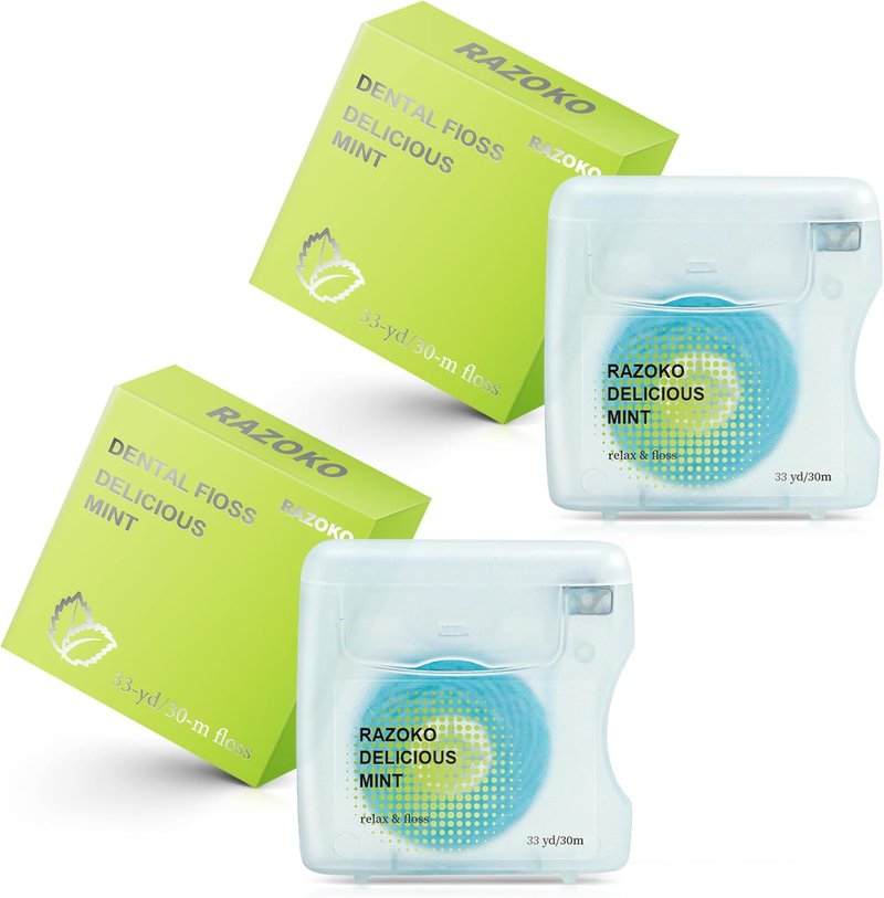 Coconut Oil Infused Woven Dental Floss - Vegan, Cruelty-Free, Mint Scent | 4 Month Supply (33 Yds x 2 Units)