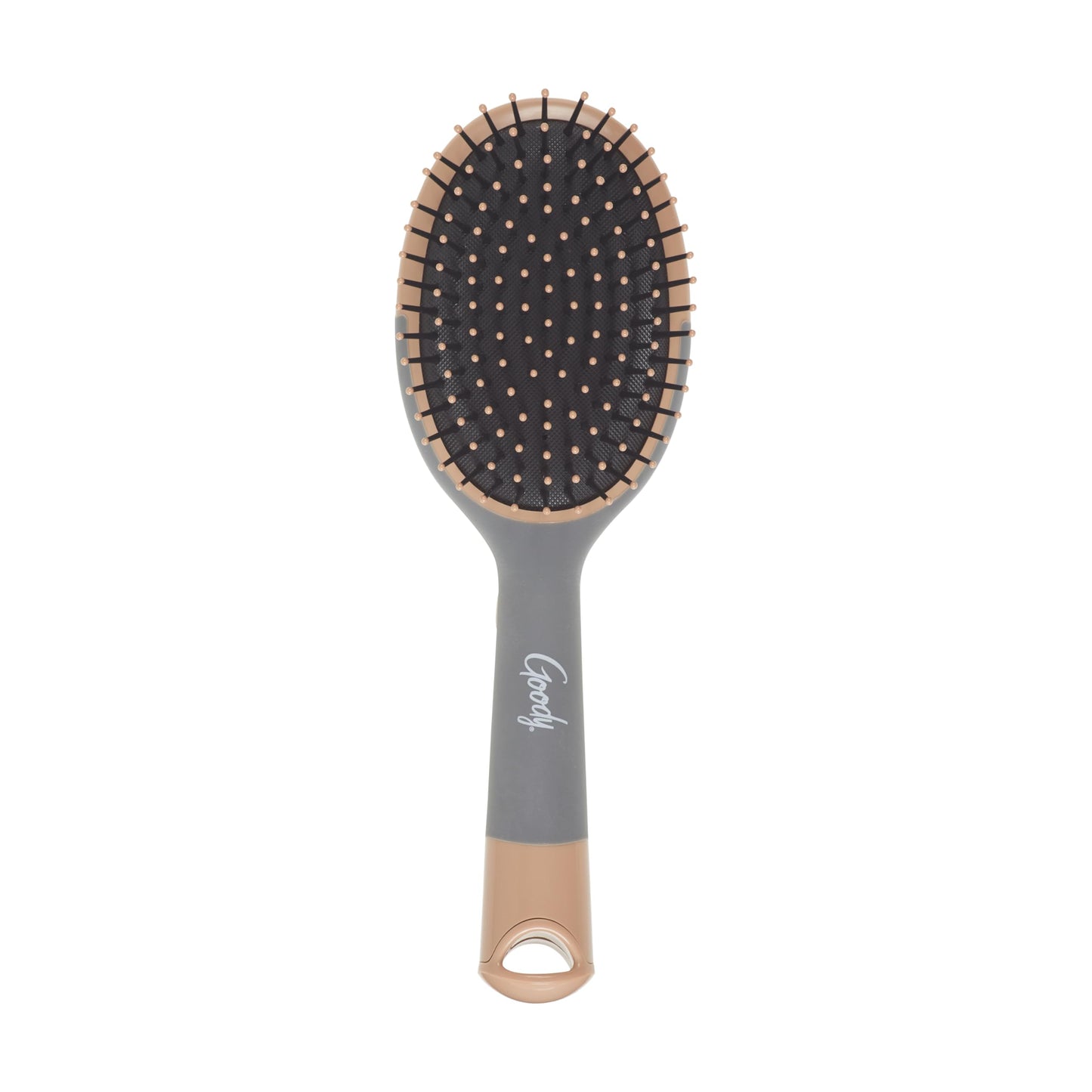 Goody Detangle It Oval Hair Brush, Detangler with Fine Flexible Bristles, Use as a Detangling or Styling Brush, Tackles Tangles & Knots, All Hair Types, Brown/Grey
