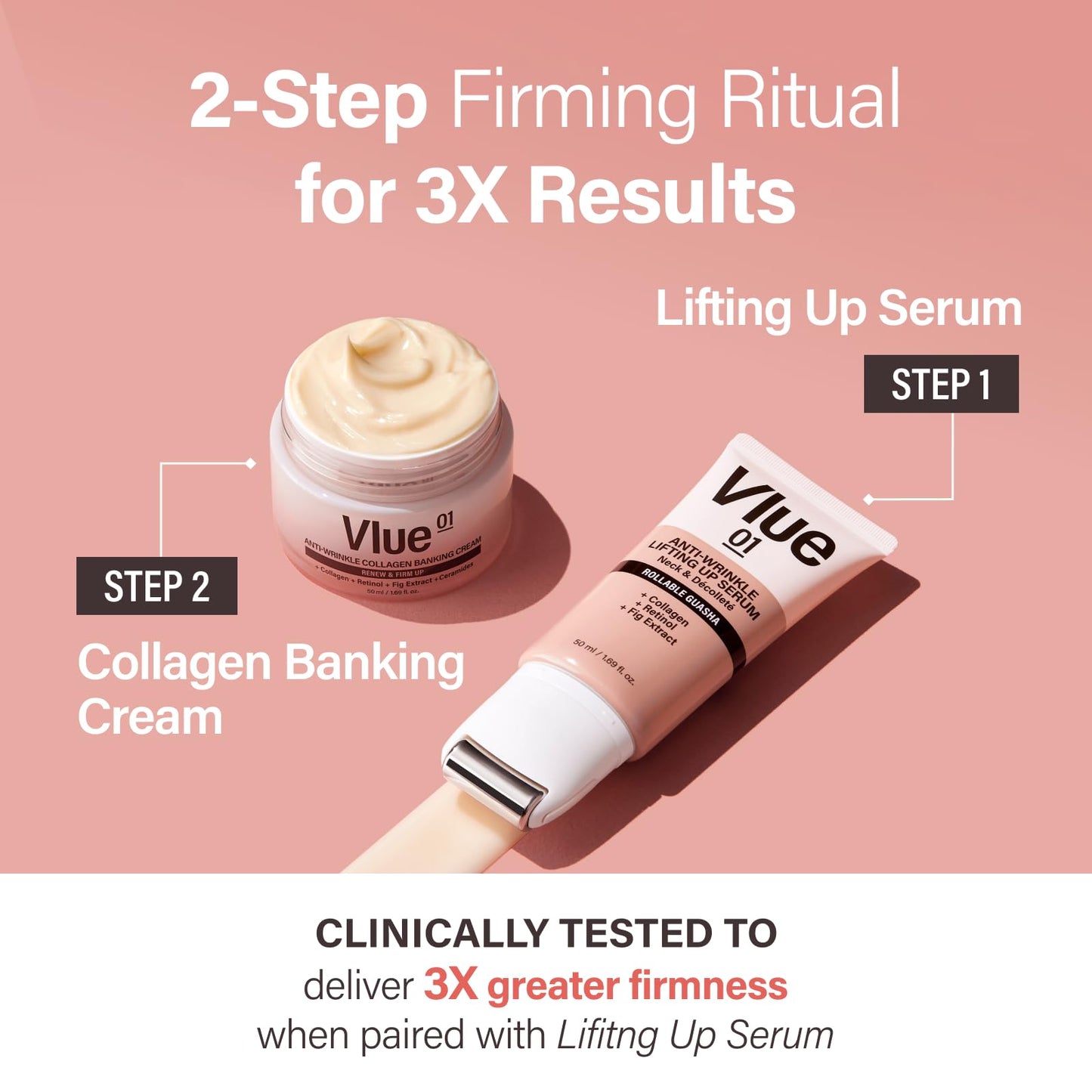 VLUE Retinol Collagen Cream - Anti-Aging Ceramide Moisturizer for Wrinkles & Sagging Skin, Hydrating & Lifting, Korean Skincare, 1.69 fl. oz.