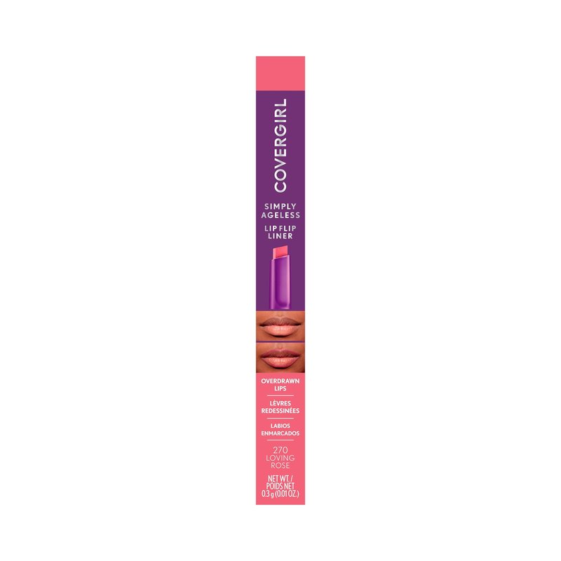 COVERGIRL Simply Ageless Lip Flip Liner, Loving Rose, Pack of 2