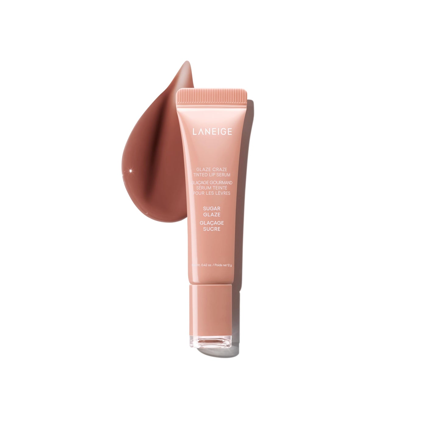 LANEIGE Glaze Craze Tinted Lip Serum: Hydrating, Lip Barrier-Boosting, Softening Lip Serum Treatment for Glossy & Buildable Shine, Nourished Lips | Korean Skin Care, Sugar Glaze