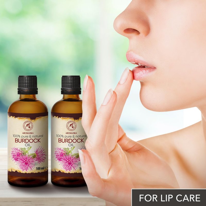 AROMATIKA Burdock Root Oil set 2 x 3.4 Fl Oz - 6.8 Fl Oz - 100% Pure & Natural - Arctium Lappa for Hair & Scalp - Carrier Oil for Nails - Skin - Lips - Face & Body Care