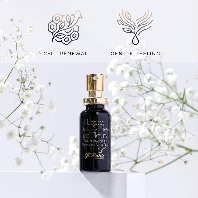 Gernetic Gentle Flower Acid Lotion AHA Peel, Natural Facial Resurfacing Care, 20ml