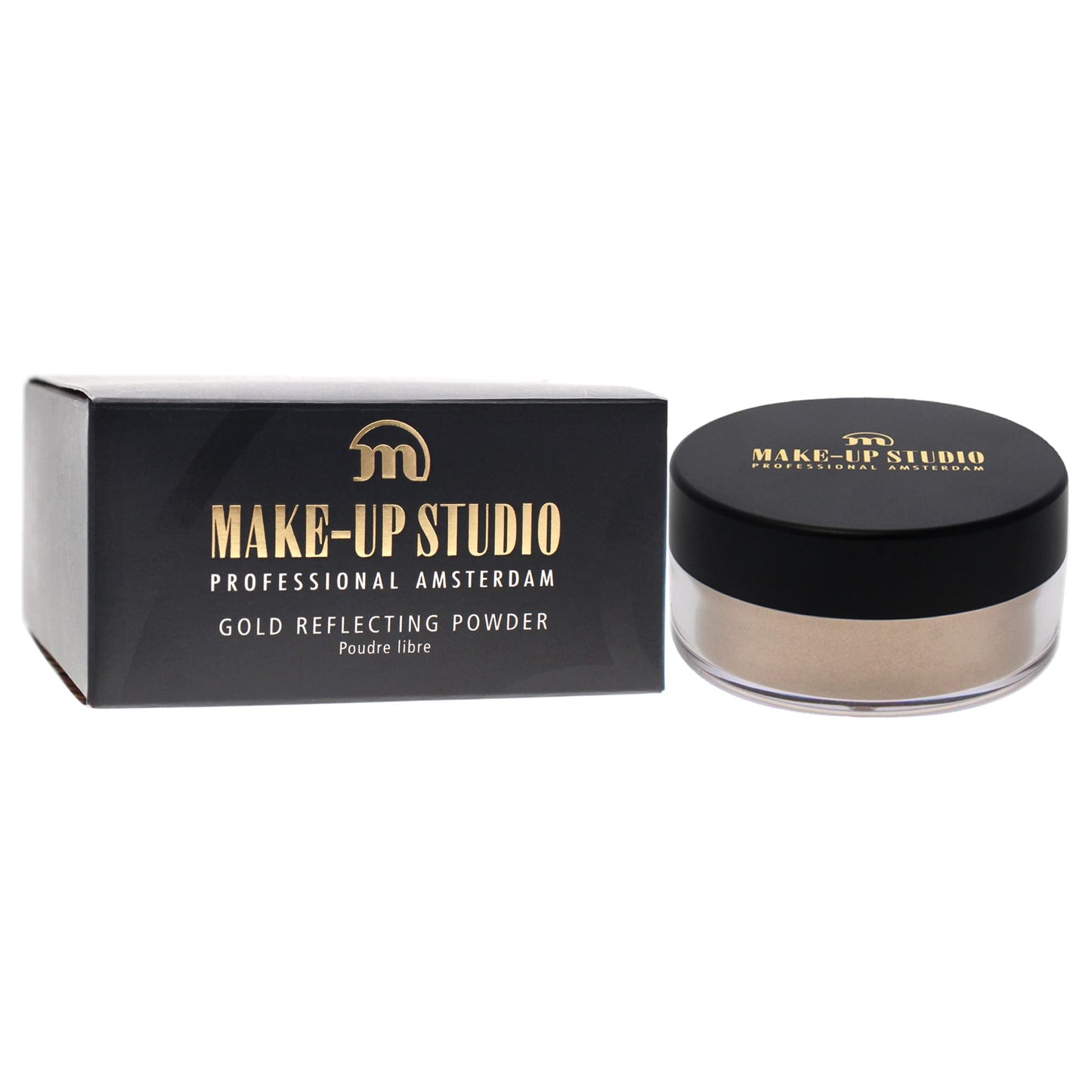Make-Up Studio Professional Amsterdam Gold Reflecting Face And Body Powder Highlighter - Beautiful Subtle Highlight In An Instant - Incredible Shine - Ideal For Your Shoulders - Natural - 0.52 Oz