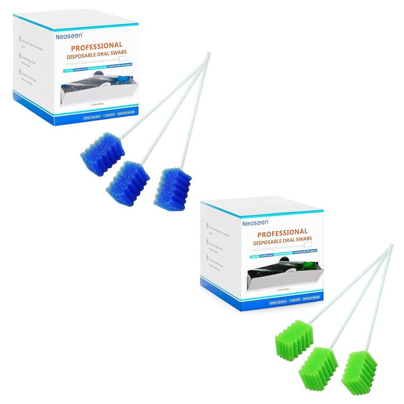 Disposable Oral Care Swabs - Individually Wrapped with Longer Handle | 400 Count