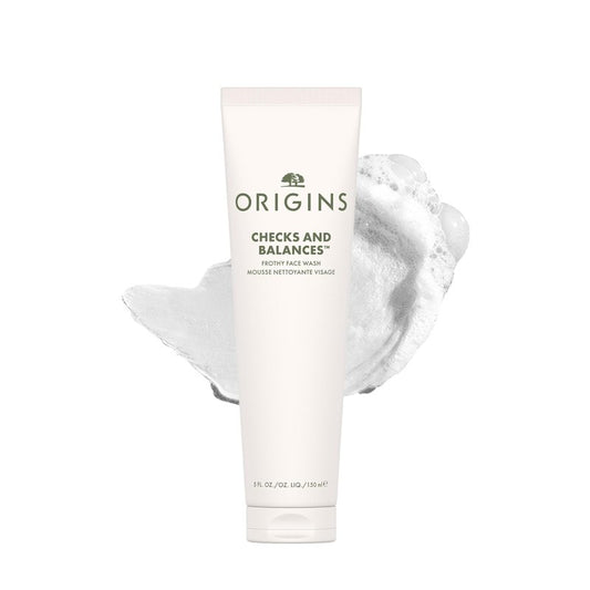 Origins Checks and Balances Frothy Face Wash for Men and Women | Gentle Face Cleanser for All Skin Types | With Mint, 5 Fl Oz