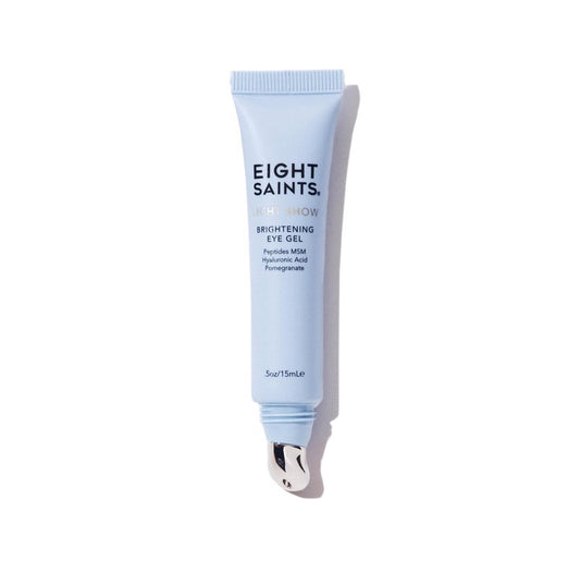 Eight Saints Light Show Brightening Eye Gel, Anti Aging Cooling Eye Gel to Reduce Puffiness, Wrinkles and Calms Under Eye Skin, with Peptides, MSM, and Hyaluronic Acid, 0.5 Ounces
