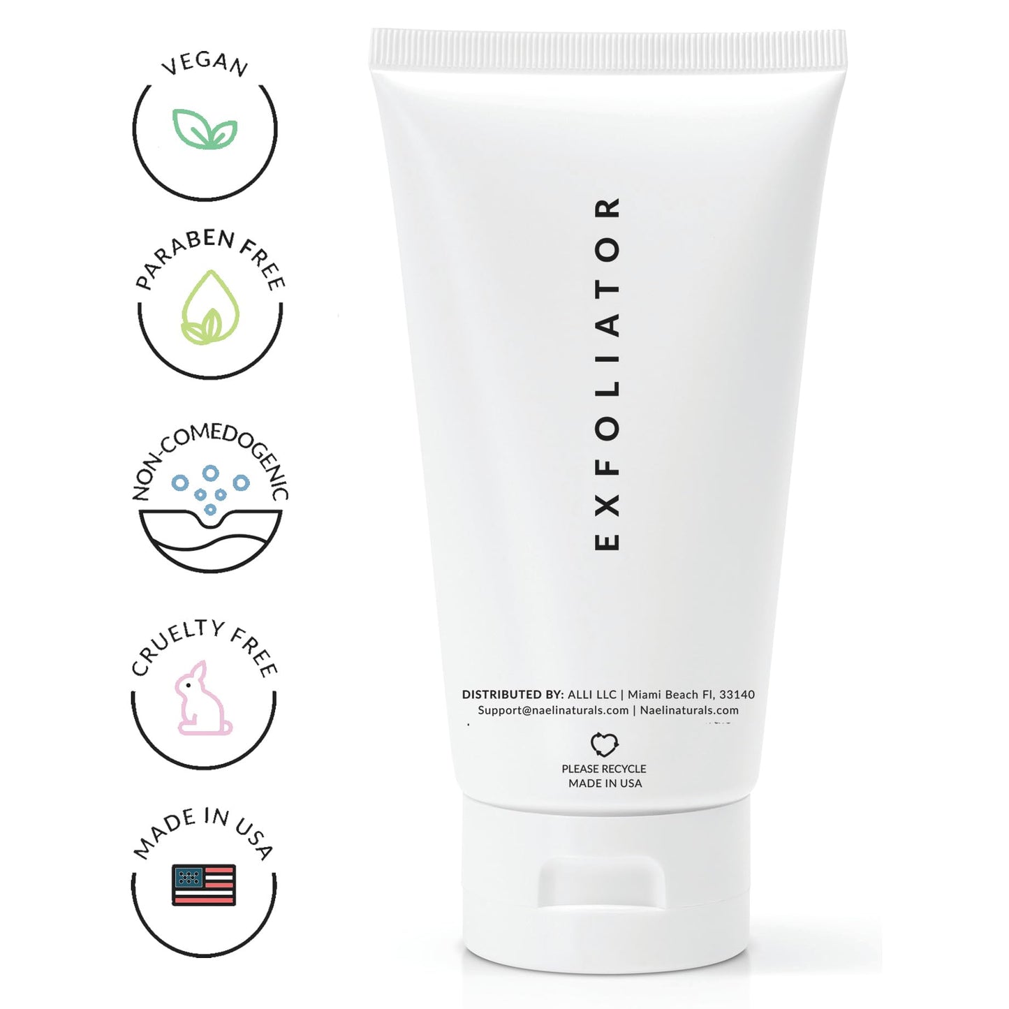 NAELI AHA/BHA Exfoliating Face Wash - 10% Glycolic Acid & Salicylic Acid Cleanser, Anti Aging Acne & Wrinkle Reducing Facial Exfoliant, Pore Minimizer & Brightening Gel, 6 oz
