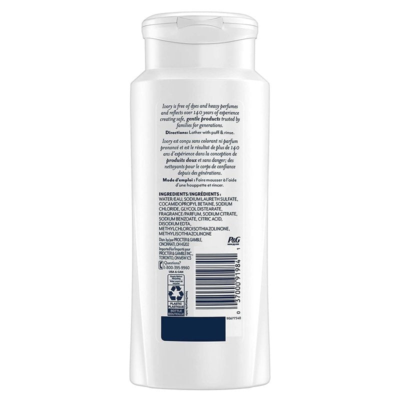 Ivory Scented Body Wash, Aloe 21 oz (Pack of 6)