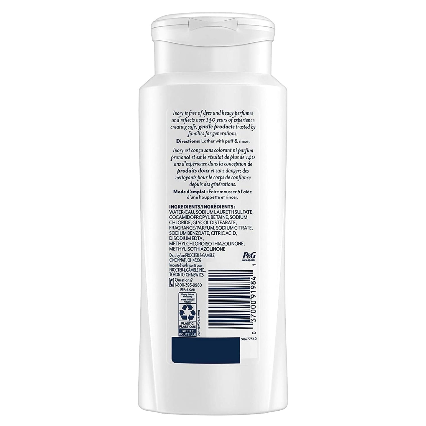 Ivory Scented Body Wash, Aloe 21 oz,Pack of 3