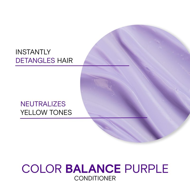 Joico Color Balance Purple Conditioner | For Cool Blonde, Gray Hair | Eliminate Brassy Yellow Tones | Boost Color Vibrancy & Shine | UV Protection | With Rosehip Oil & Green Tea Extract | 33.8 Fl Oz