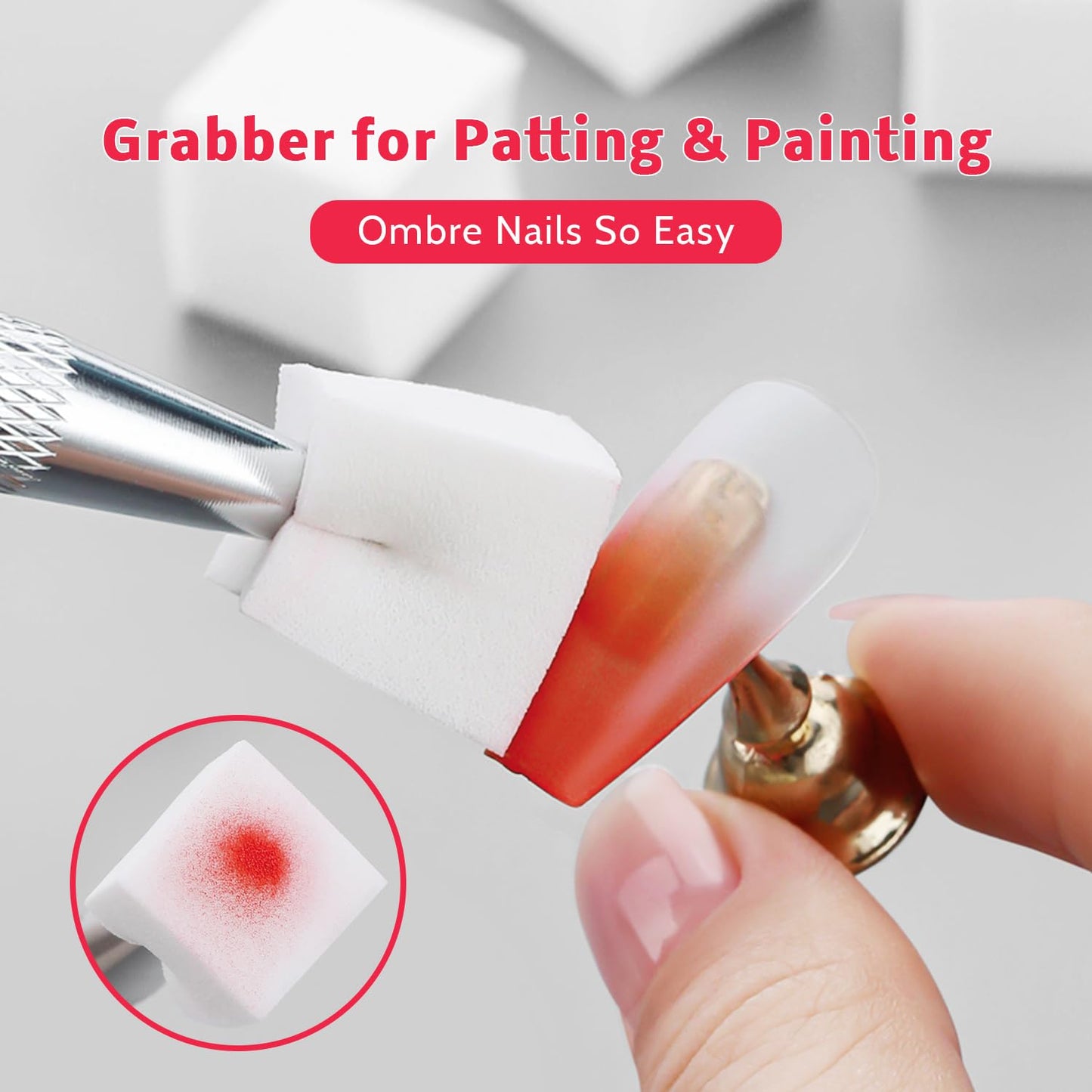 Ombre Nail Gel Set - 9 Colors Sponge Pat Paint for Floral Nail Art, No Wipe, UV/LED Curing