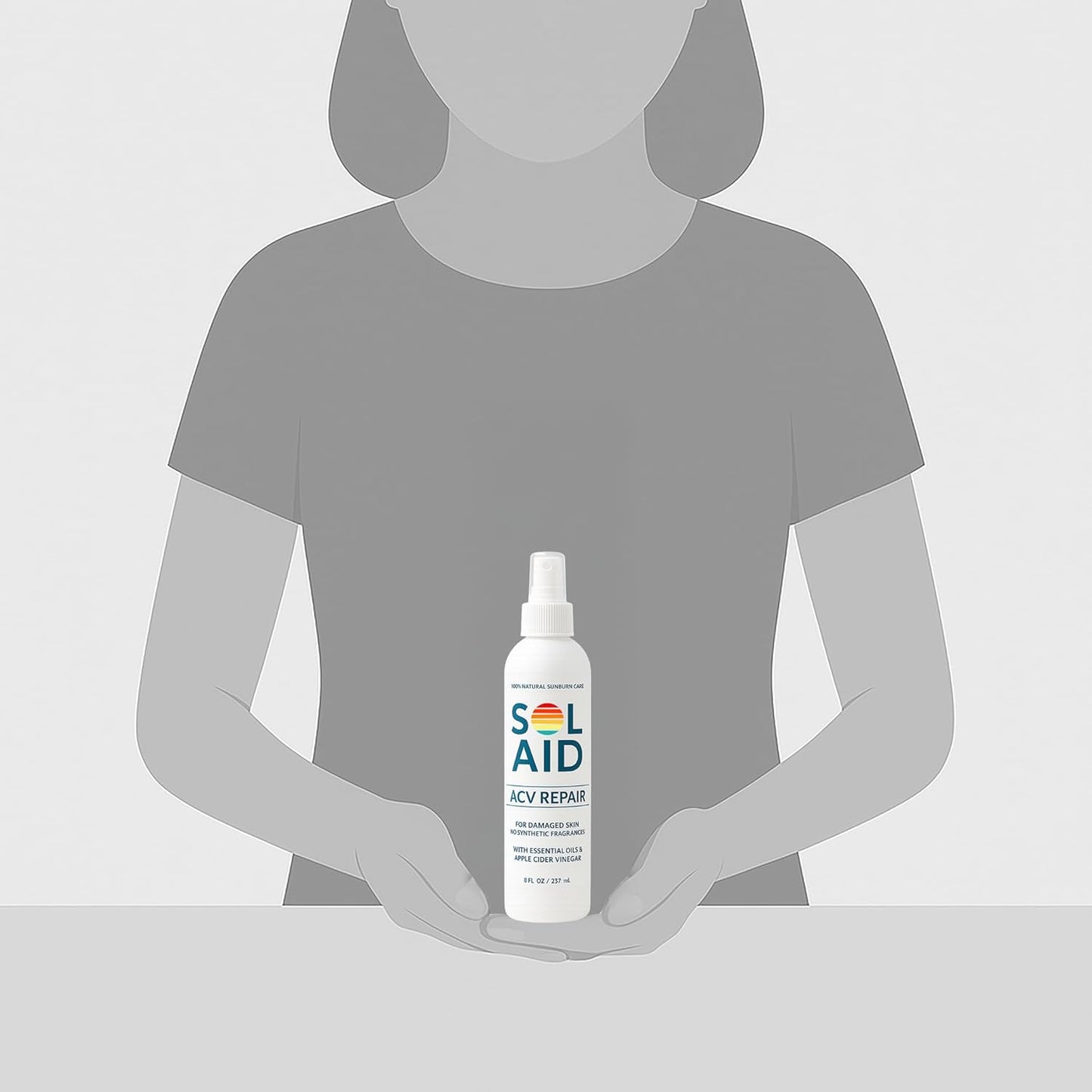 Sol Aid After Sun Nourishing Mist - 100% Natural ACV Repair Spray | 8 Fl Oz