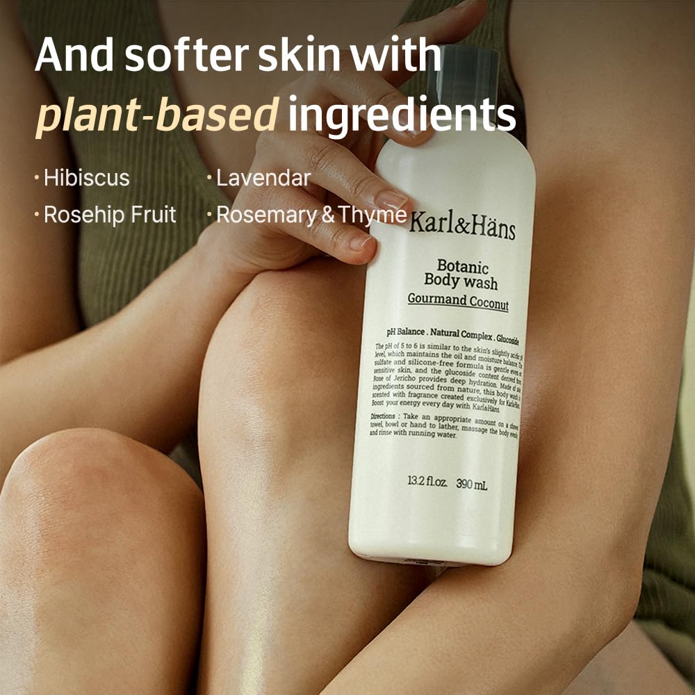 Karl&Hans Botanic Gourmand Coconut Vegan Body Wash & Body Lotion Organic for Men and Women