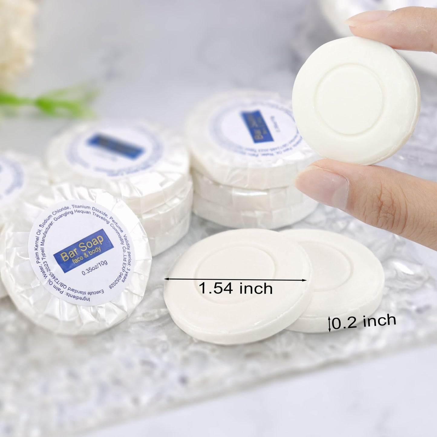 Mini Soap Bars Bulk Individually Wrapped Round Bulk Bar Soap 0.35 oz Travel Soap Small Hotel Soaps Toiletries for Hotel Bathroom Camp RV (200)