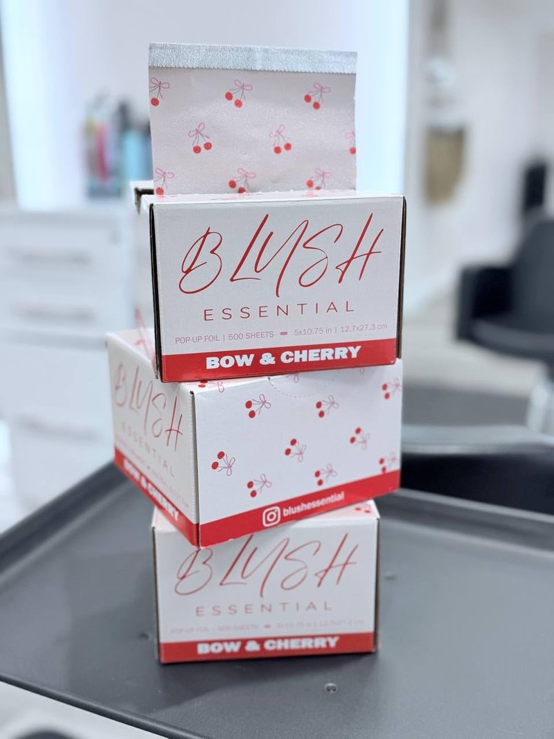Bow & Cherry Hair Foils - Salon Foils for Coloring - Aluminum Foil Sheets for Hair - 5"x10.75" - 500 Sheets - Professional Hair Foils for Highlighting and Salon Use, Cute Foils