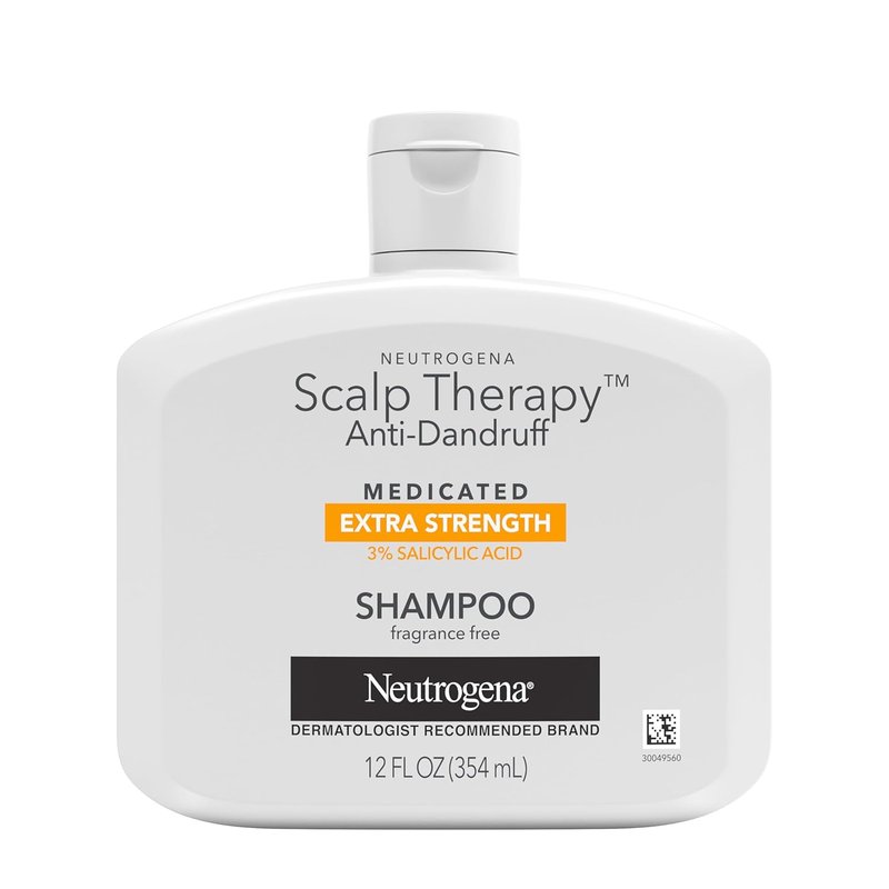 Neutrogena Scalp Therapy Anti-Dandruff Shampoo - 3% Salicylic Acid, Fragrance-Free, 12 fl. oz